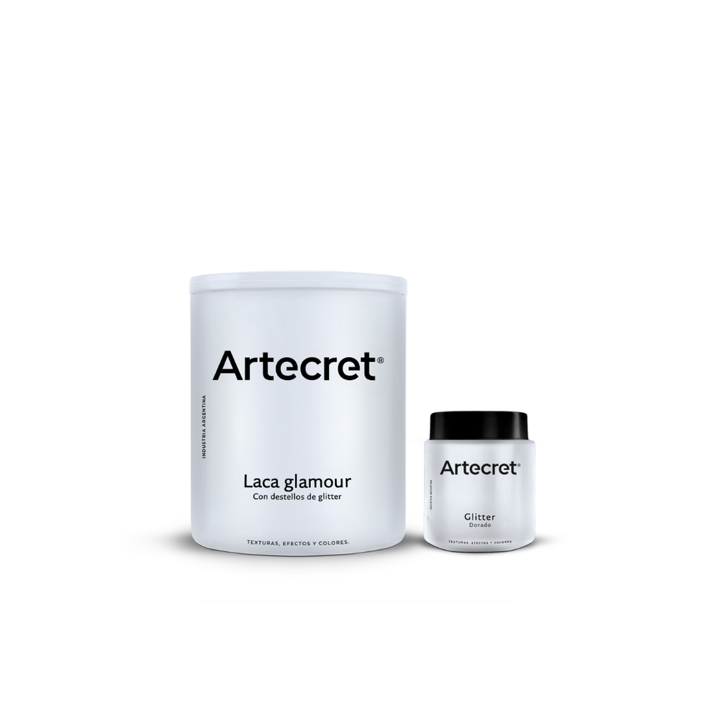 Cerasil, Efecto Bordo venecial  , laca glamour y Glitters Glamour - KIT efecto glamour 50 M2 bordo venecial - Artecret